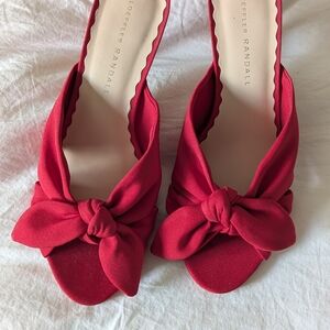 Loeffler Randall Women's Red Bow Mules, Size 8